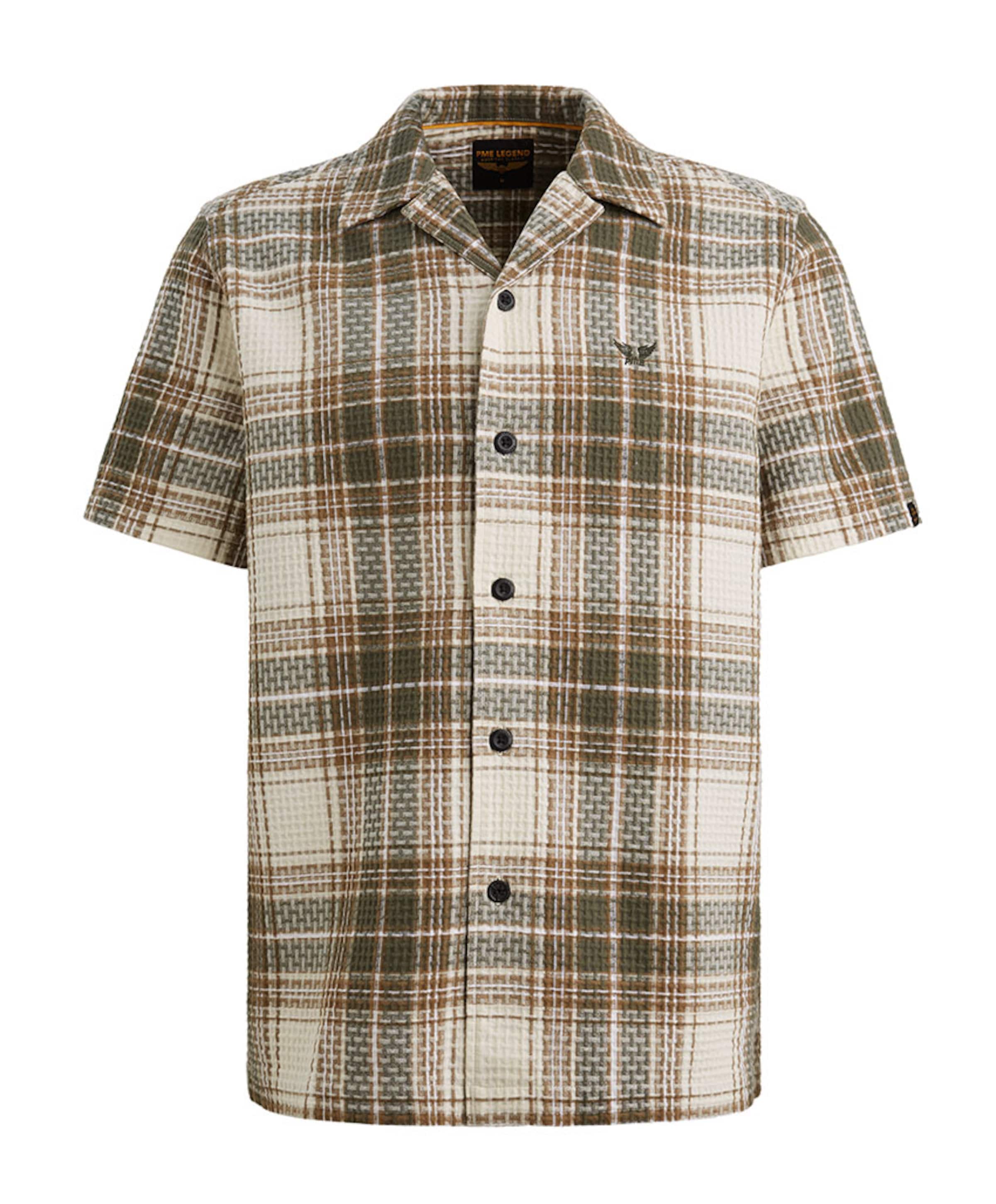 Heren overhemd korte mouw groen