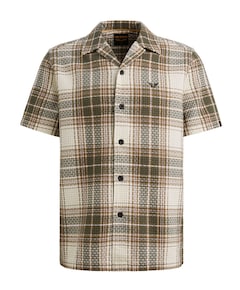 Heren overhemd korte mouw groen