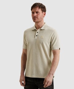 Heren polo ecru