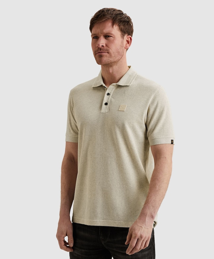 Heren polo ecru