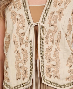 Dames gilet beige