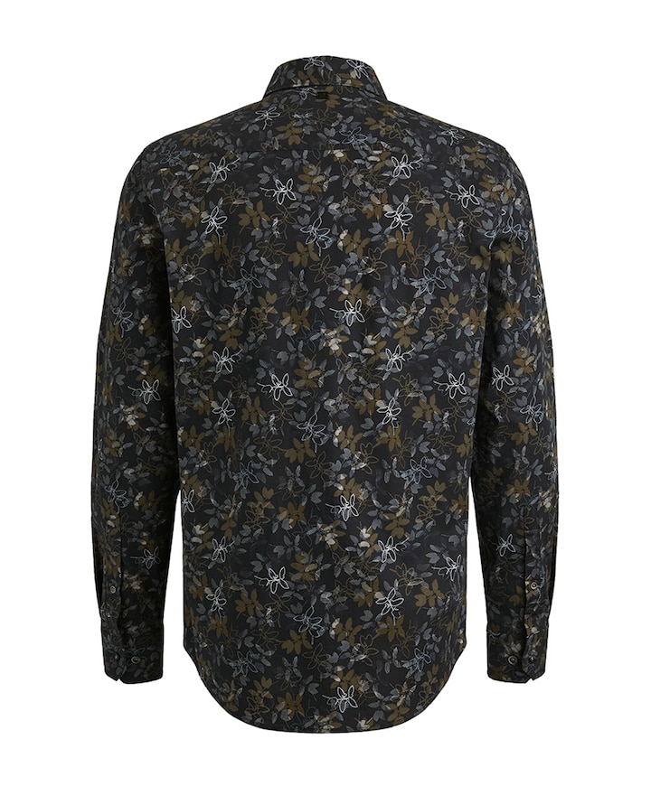 Heren overhemd lange mouw blauw