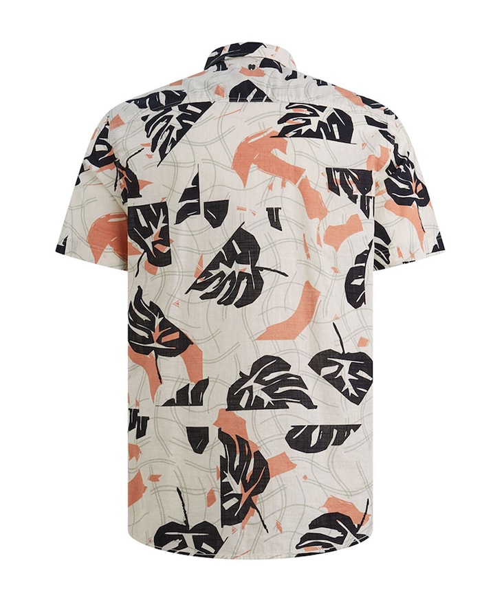 Heren overhemd korte mouw ecru