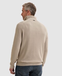 Heren trui met rits beige