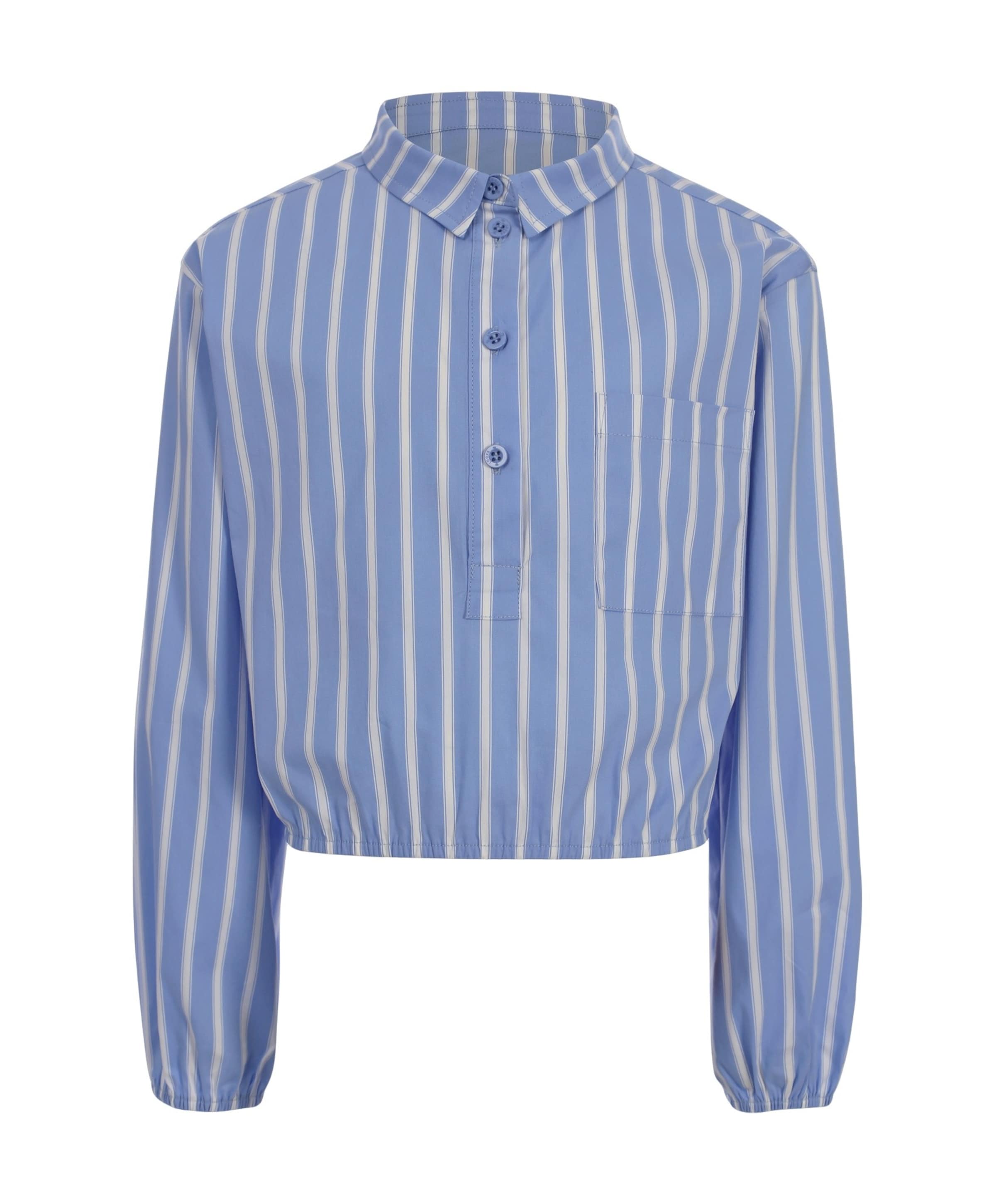 Meisjes blouse lange mouw blauw
