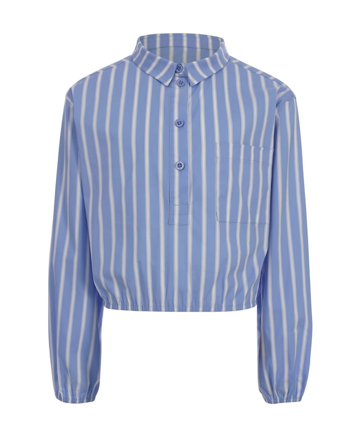 Meisjes blouse lange mouw blauw