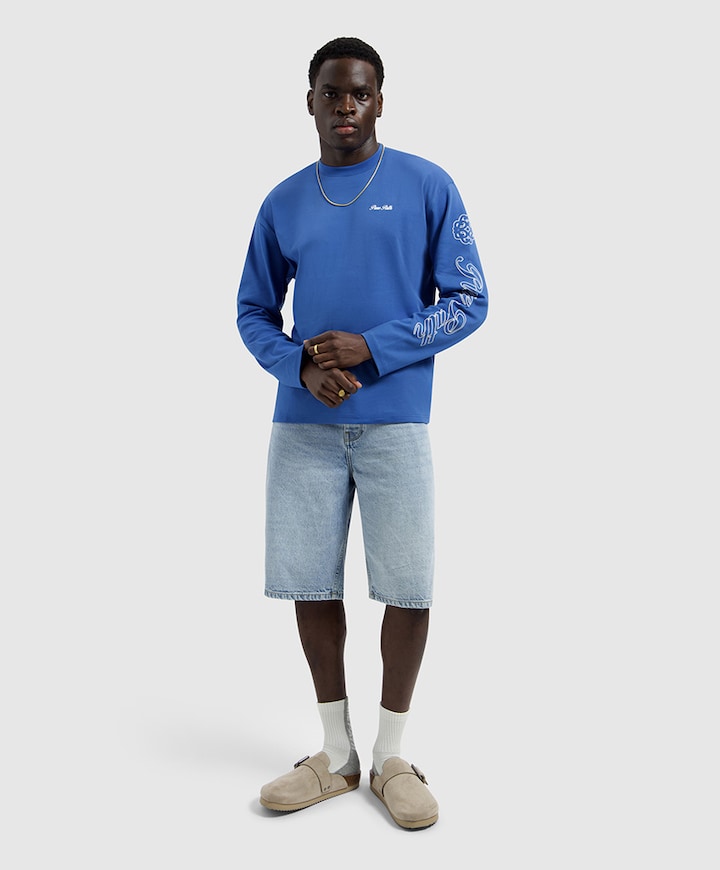 Heren longsleeve blauw