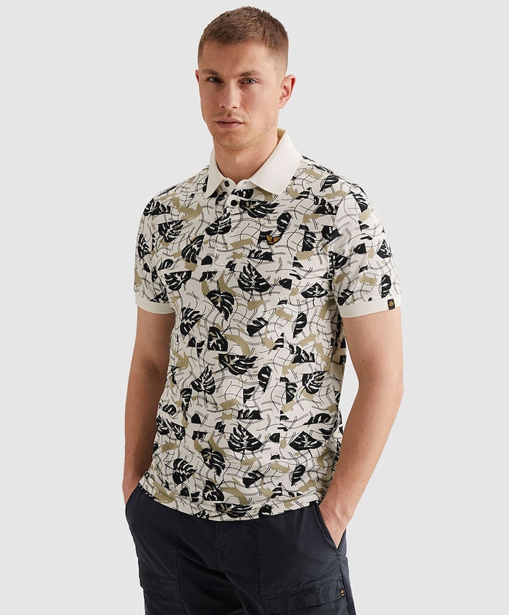 Heren polo ecru