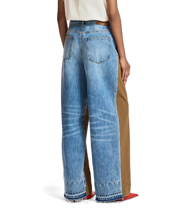 Krisp Fabric Mix Jeans dames jeans beige