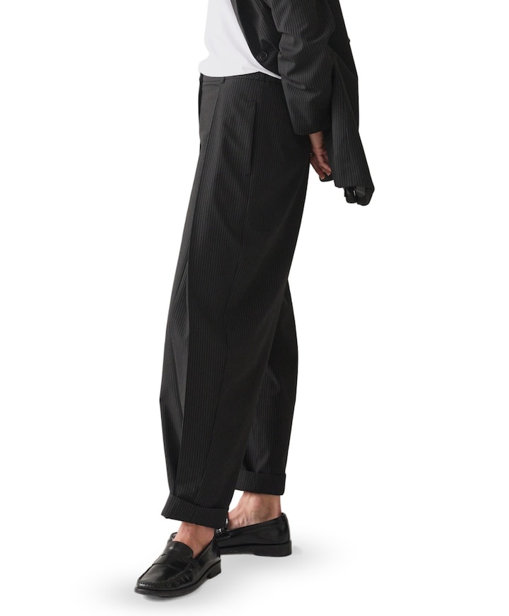 Pinstripe dames broek zwart