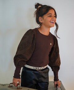 Meisjes longsleeve bruin
