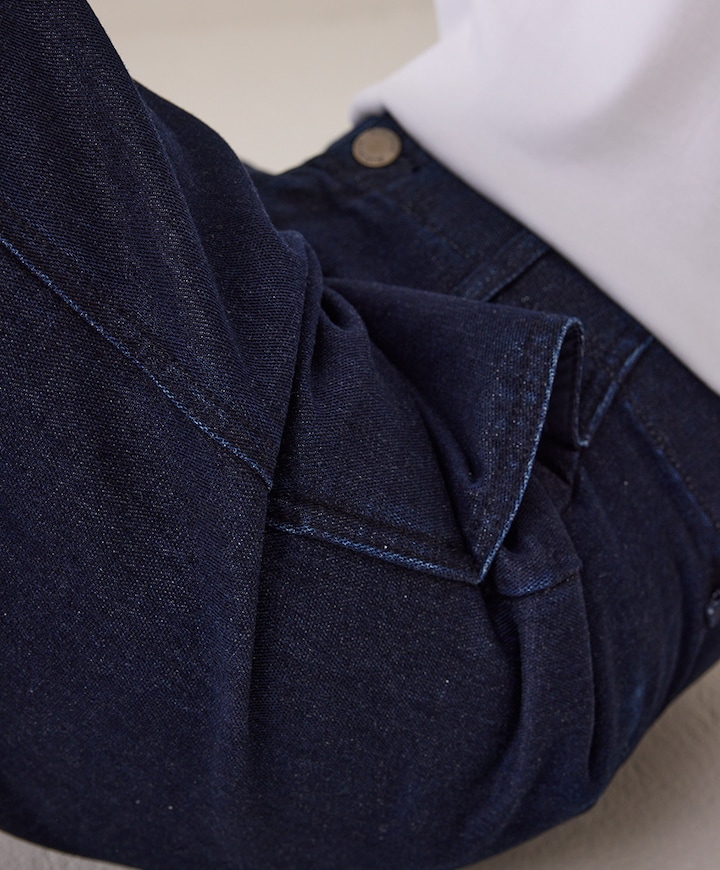 Wide leg Cotton lurex denim dames jeans blauw