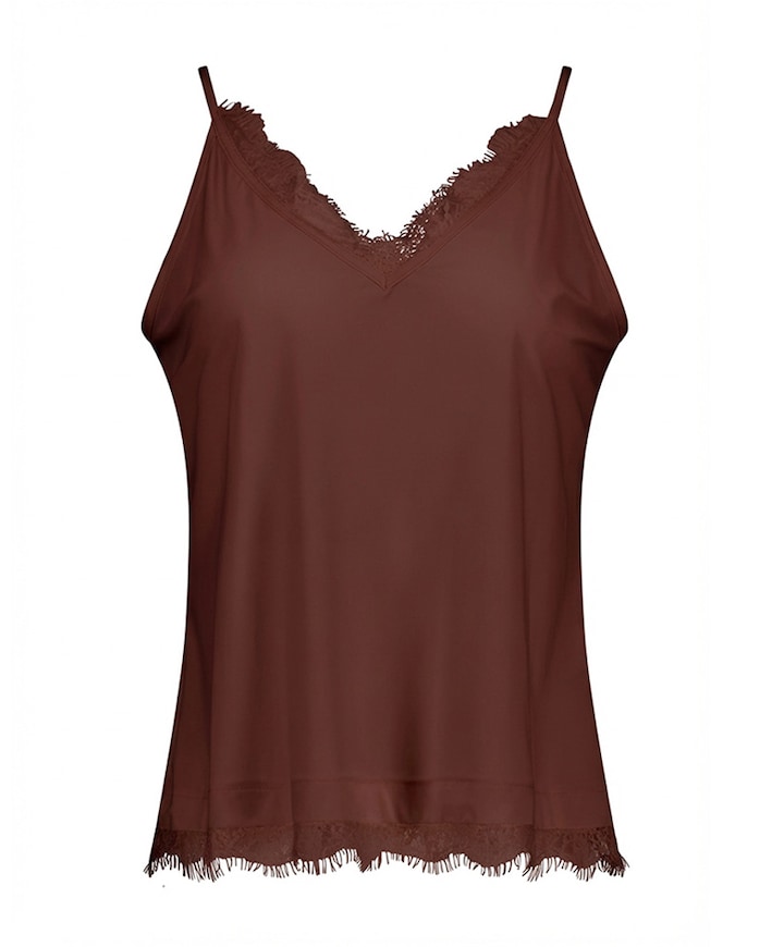 Dames top bruin