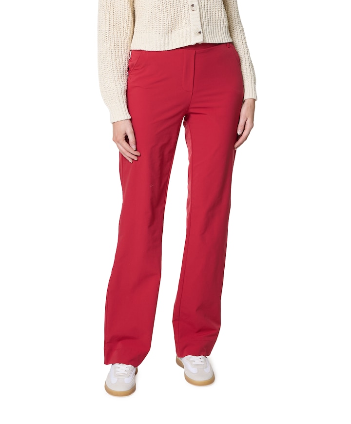 Wide leg travel dames broek rood