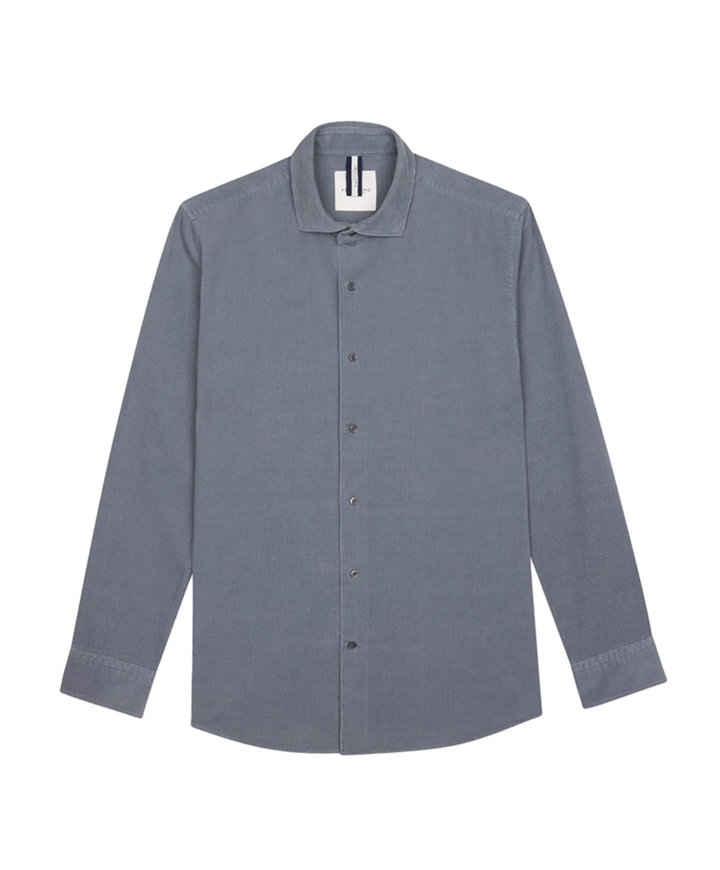 Heren overhemd lange mouw blauw