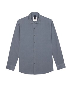 Heren overhemd lange mouw blauw