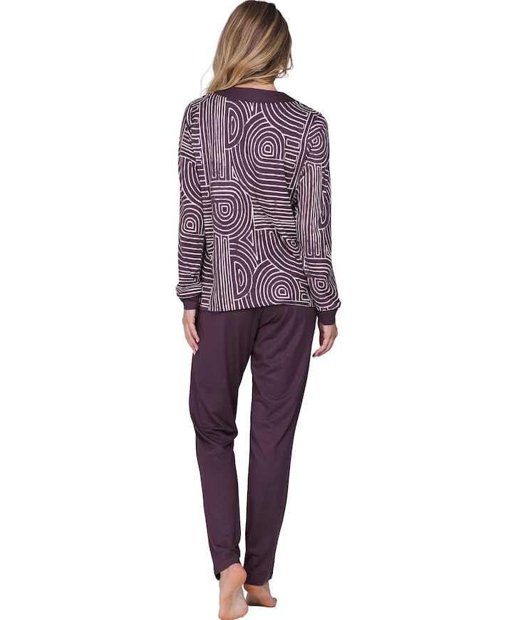 Dames pyjamaset bordeaux