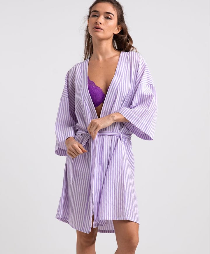 Dames ochtendjas paars