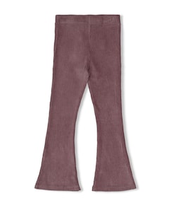 Flared broek velours rib meisjes broek paars