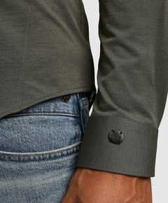 Heren overhemd lange mouw groen