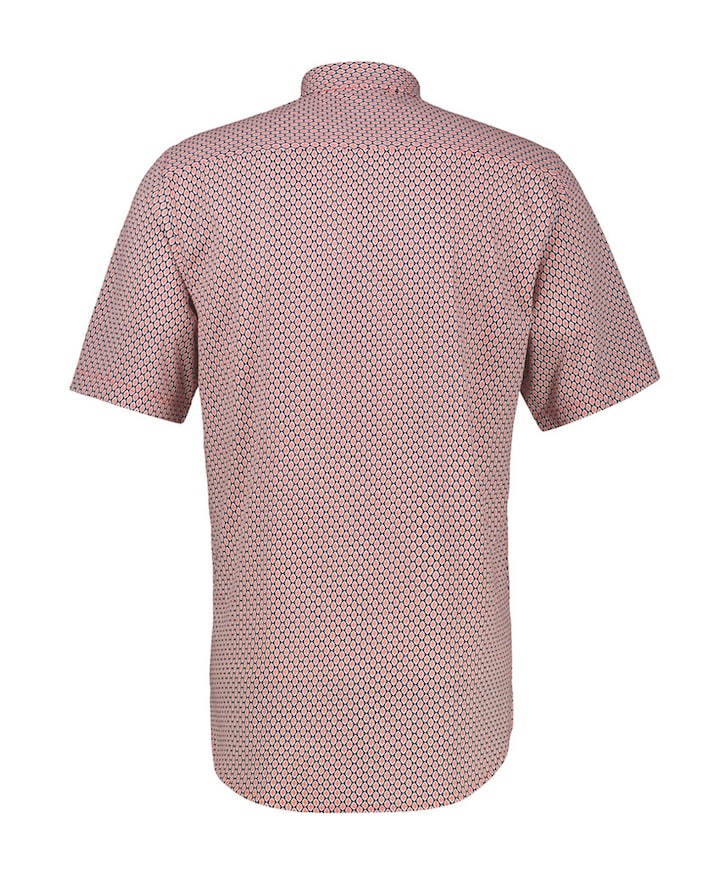 Heren overhemd korte mouw rood