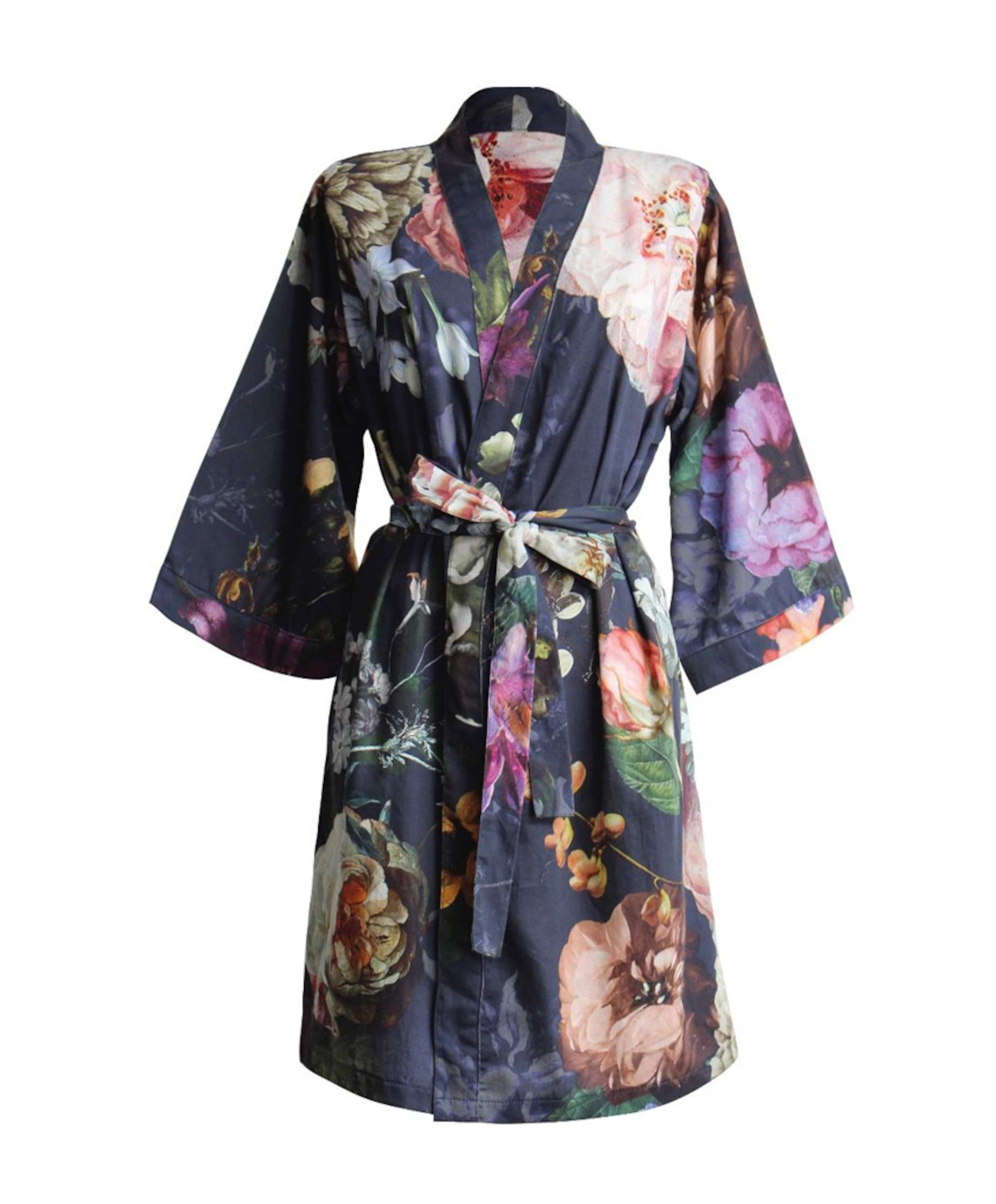 Dames ochtendjas blauw