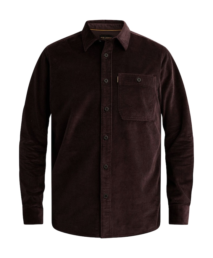 Heren overhemd lange mouw bordeaux