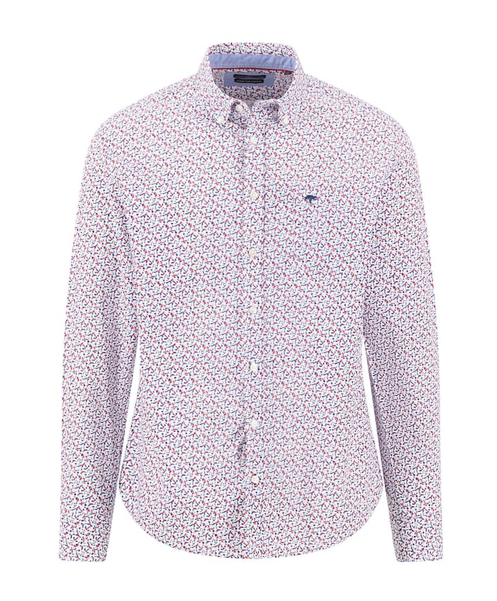 Heren overhemd lange mouw rood