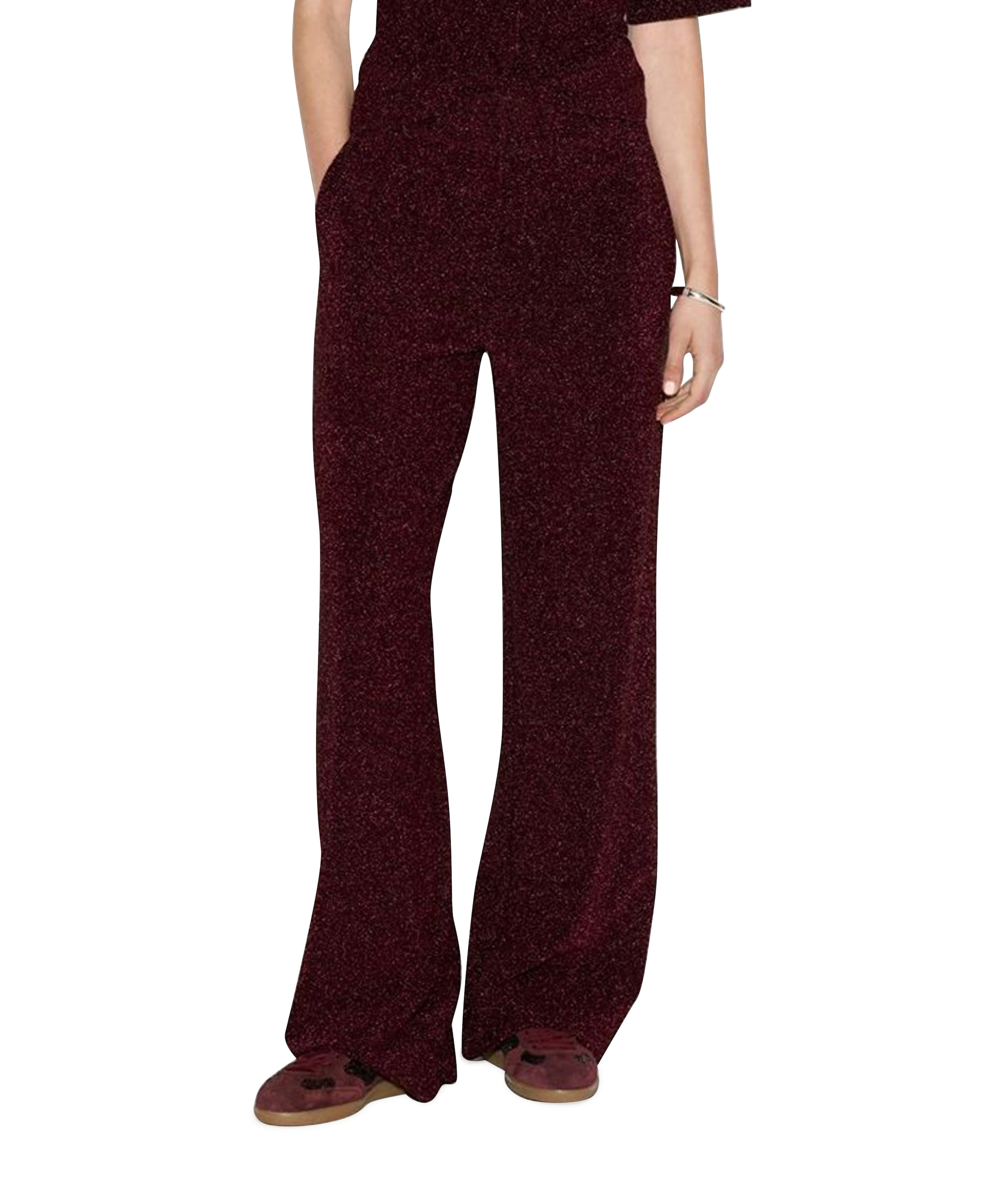Noemia lurex broek bordeaux