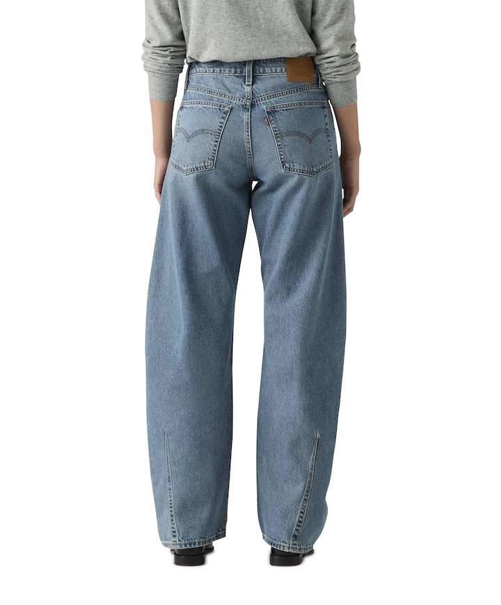 Baggy dad barrel dames jeans blauw