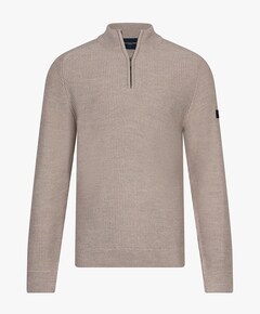 Heren trui met rits beige