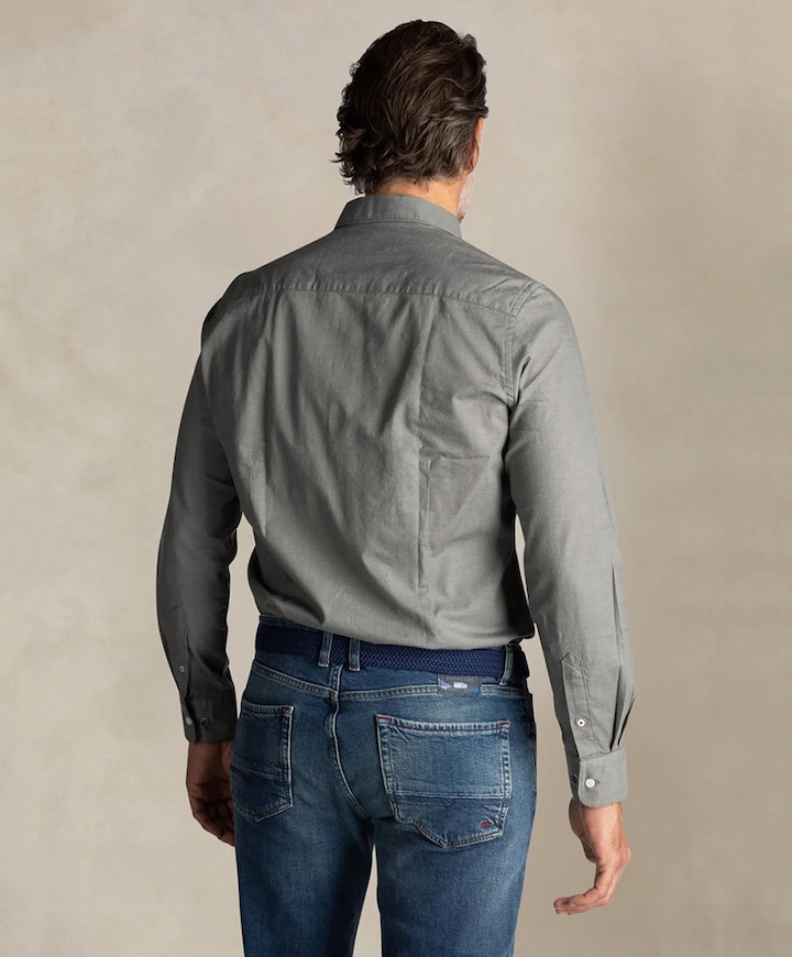 Heren overhemd lange mouw groen