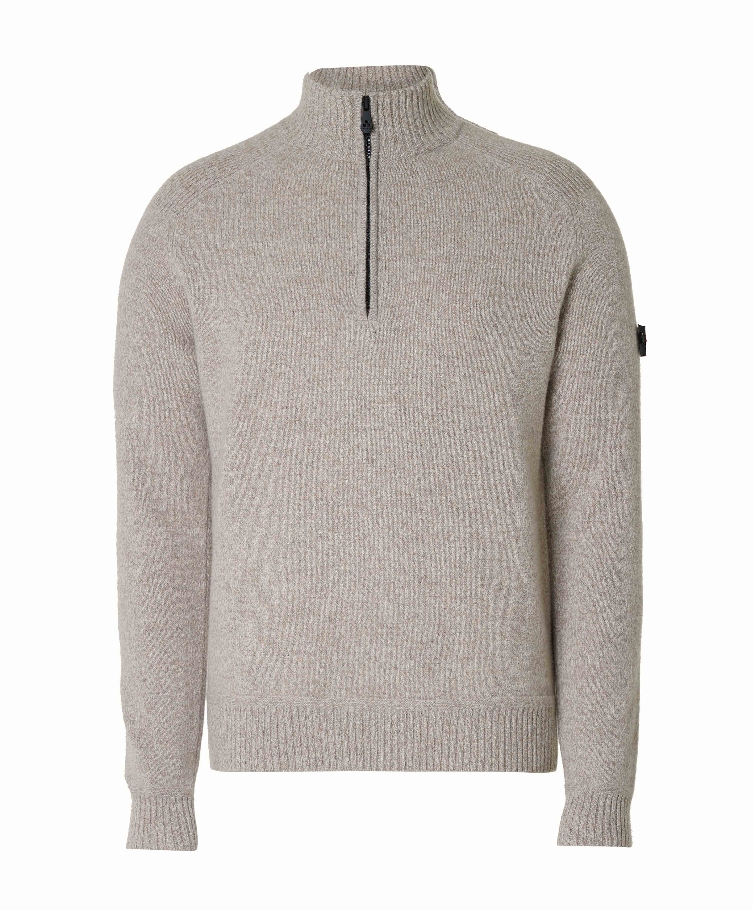 Heren trui met rits beige
