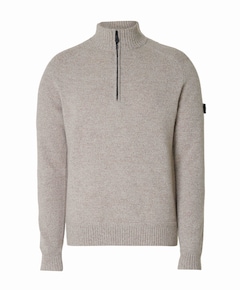 Heren trui met rits beige