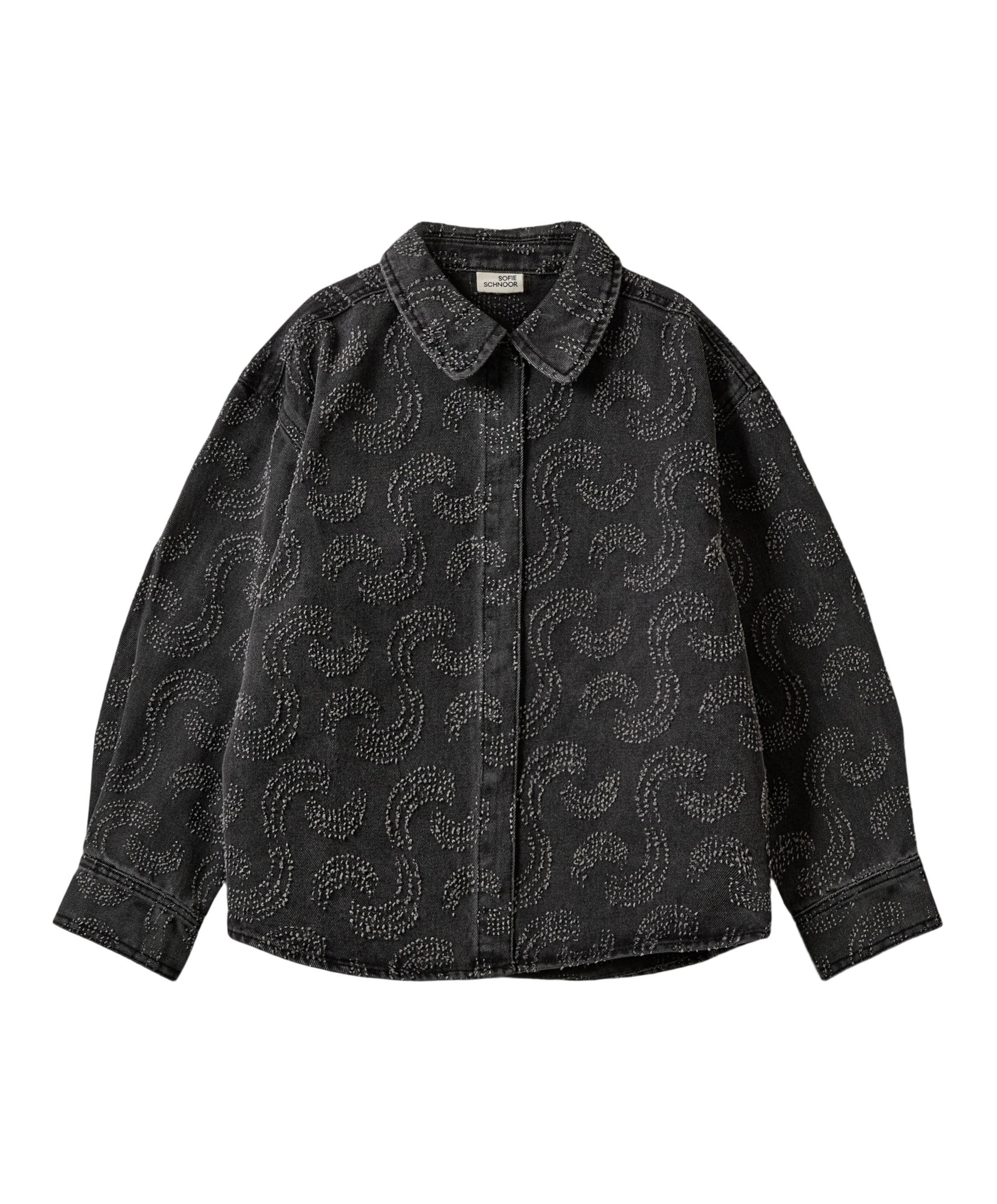 Meisjes blouse lange mouw grijs