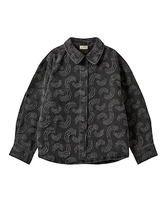 Meisjes blouse lange mouw grijs