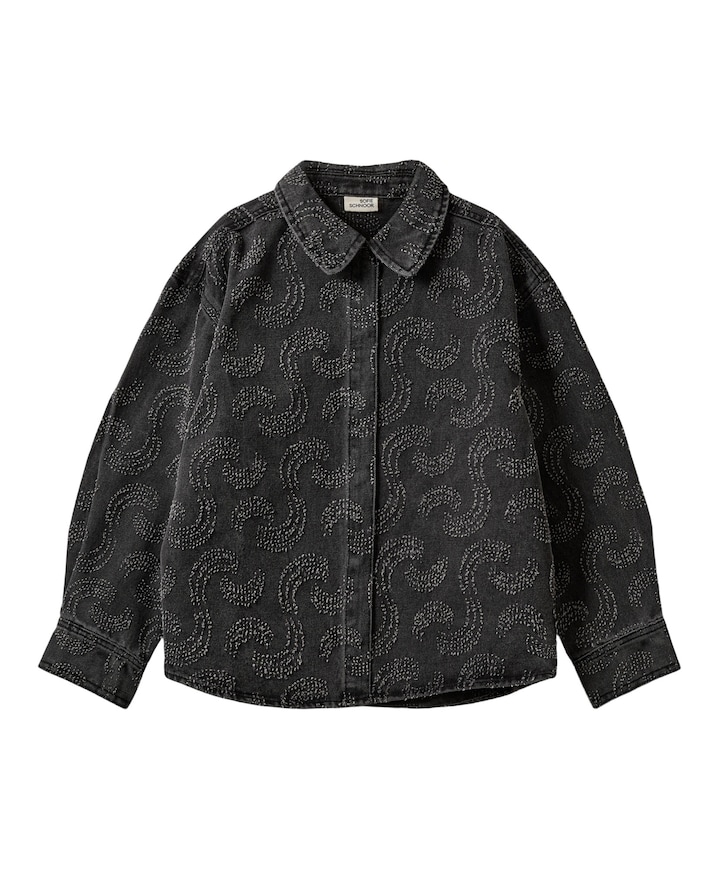 Meisjes blouse lange mouw grijs