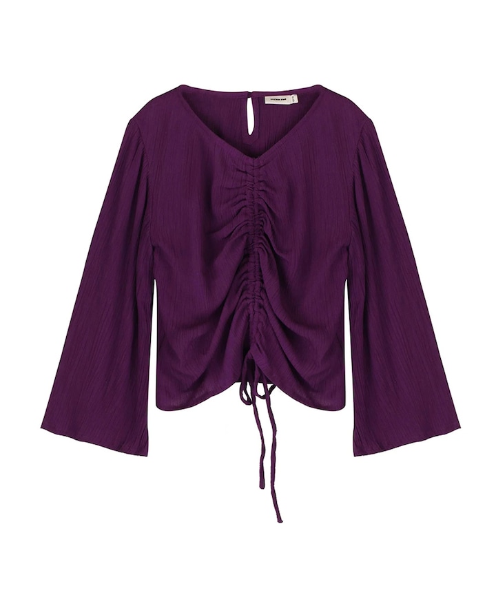 Meisjes blouse lange mouw paars