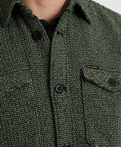 Heren overhemd lange mouw groen