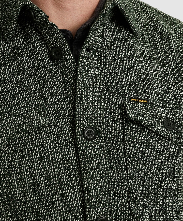 Heren overhemd lange mouw groen