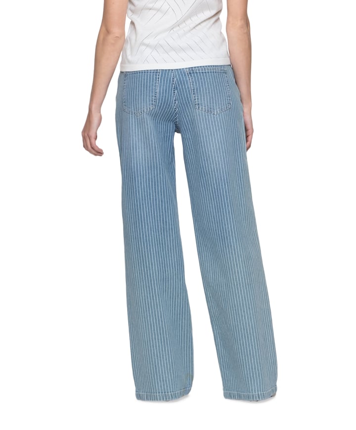Stripe lurex dames jeans blauw