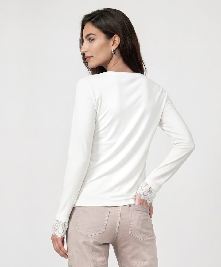Dames longsleeve ecru
