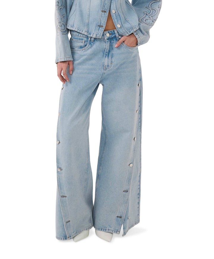 BXGstacie HW wide dames jeans blauw