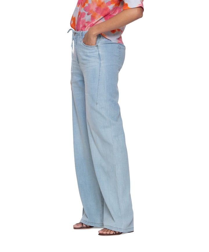 Wide dames broek blauw