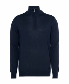 Heren trui met rits blauw