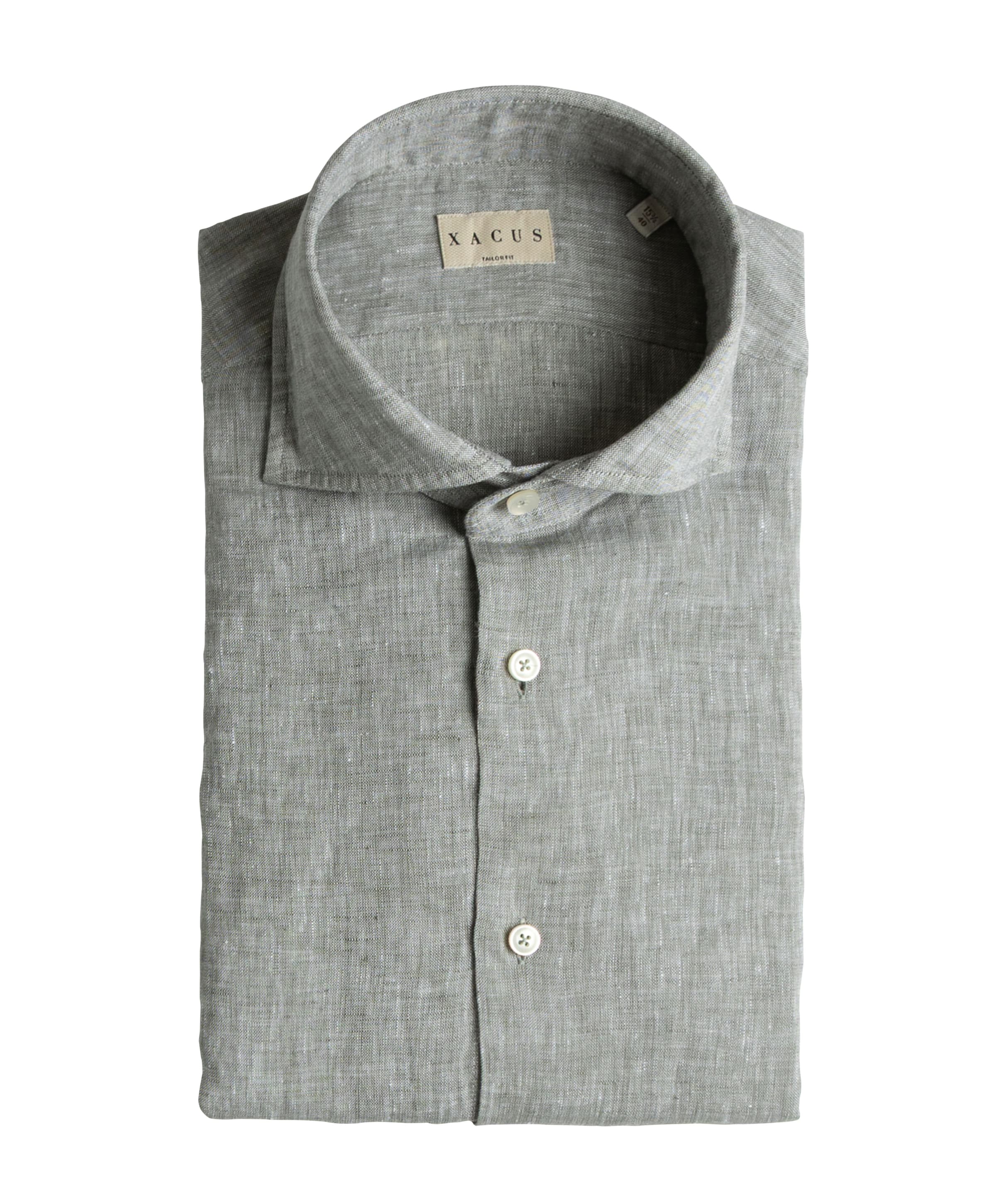 Heren overhemd lange mouw groen