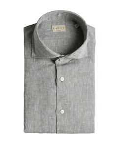 Heren overhemd lange mouw groen