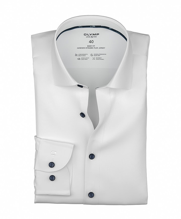 Heren overhemd lange mouw wit