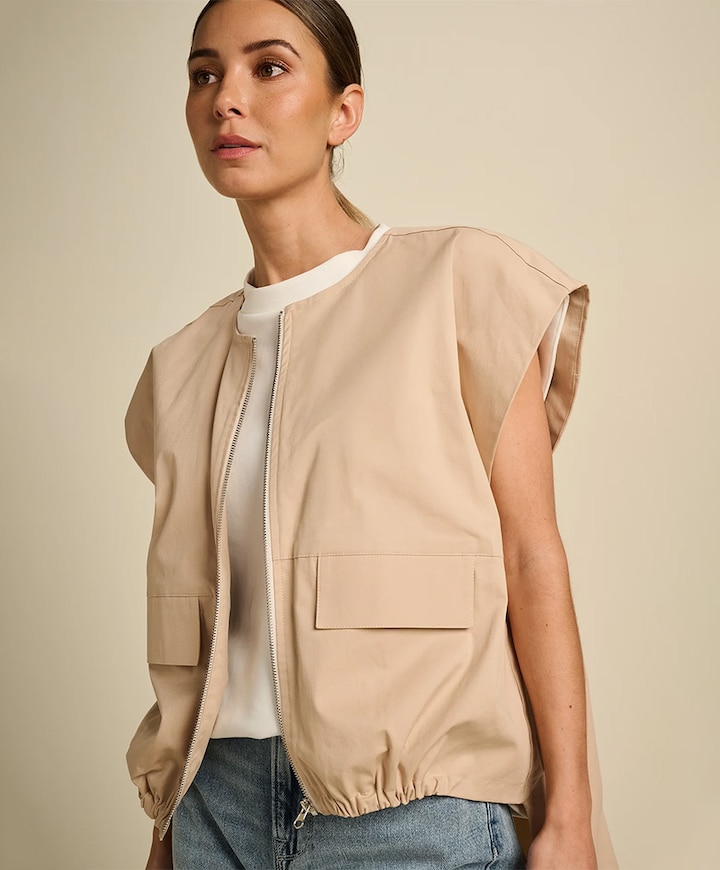 Dames gilet beige