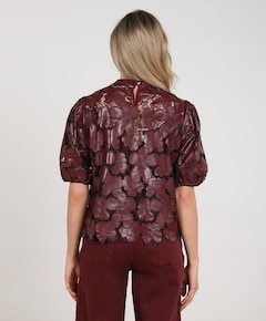 Dames top bordeaux